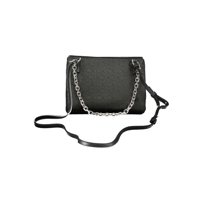 Black Polyester HandbagBAG 1 CHAIN HANDLE, ADJUSTABLE REMOVABLE SHOULDER STRAP, 2 SEPARATE COMPARTMENTS, 1 INTERNAL CARD POCKET, CONTRAST DETAILS, TURN CLOSURE, LOGO, 100% RECYCLED POLYESTERBlack Polyester Handbag${tagsCalvin KleinAulae Black Polyester Ha