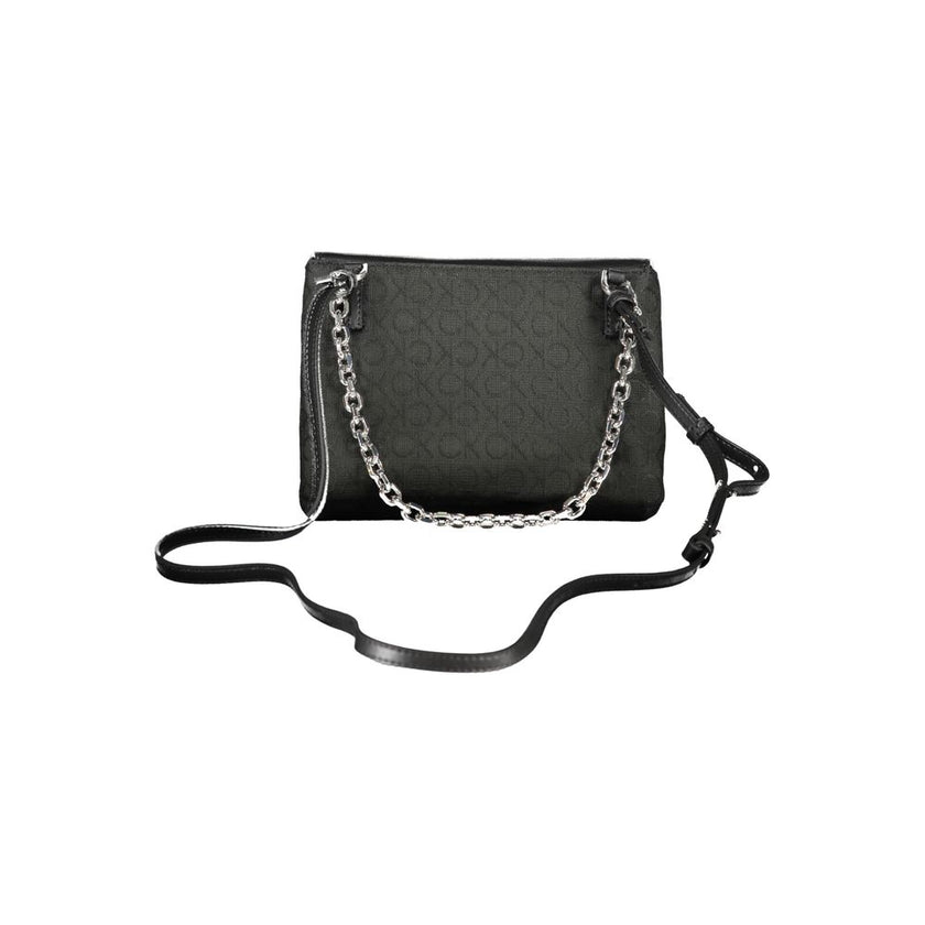 Black Polyester HandbagBAG 1 CHAIN HANDLE, ADJUSTABLE REMOVABLE SHOULDER STRAP, 2 SEPARATE COMPARTMENTS, 1 INTERNAL CARD POCKET, CONTRAST DETAILS, TURN CLOSURE, LOGO, 100% RECYCLED POLYESTERBlack Polyester Handbag${tagsCalvin KleinAulae Black Polyester Ha