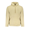 Beige Cotton Men SweaterEmbark on an eco-conscious fashion journey with Calvin Klein’s exquisite long-sleeved sweatshirt. Expertly crafted from 95% regenerative cotton, this hoodie makes a statement with its sleek beige hue, central pocket, and iconic Cal