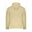 Beige Cotton Men SweaterEmbark on an eco-conscious fashion journey with Calvin Klein’s exquisite long-sleeved sweatshirt. Expertly crafted from 95% regenerative cotton, this hoodie makes a statement with its sleek beige hue, central pocket, and iconic Cal