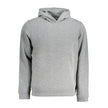 Gray Polyester Men SweaterElevate your casual wardrobe with the Calvin Klein Long Sleeve Sport Hoodie, a testament to eco-conscious fashion. This brushed hoodie doesn’t just make a statement with its bold logo print but also with its commitment to sustain