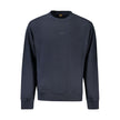 Blue Cotton Men SweaterIndulge in the epitome of high-end comfort with Hugo Boss’s latest creation. This long-sleeve sweatshirt exudes effortless style, featuring a brushed interior for ultimate softness, a classic crew neck design, and bold logo print th
