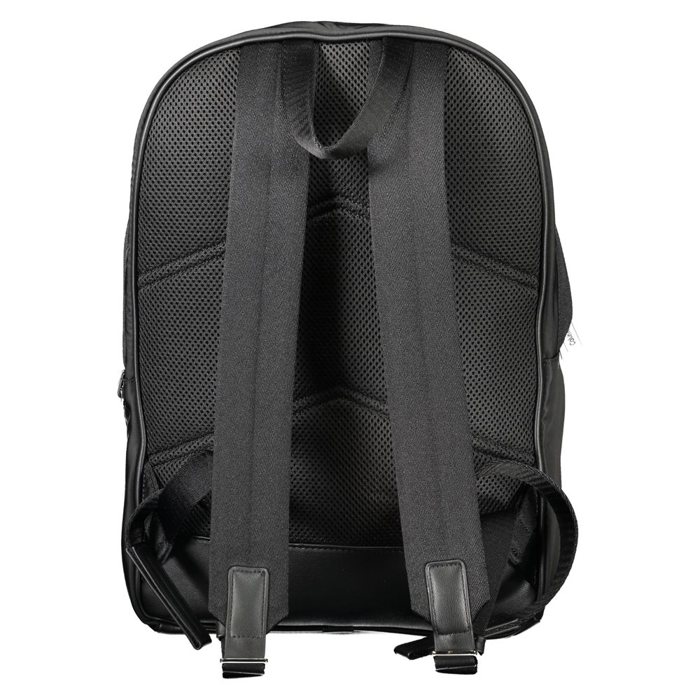 Black Polyester BackpackBACKPACK WITH 1 HANDLE, ADJUSTABLE SHOULDER STRAPS, 1 EXTERNAL POCKET, 1 REMOVABLE COIN PURSE, 1 INTERNAL POCKET, INTERNAL LAPTOP SPACES, PEN HOLDER, CONTRASTING DETAILS, ZIP CLOSURE, LOGO, 50% REPREVE RECYCLED POLYESTERBlack Polye