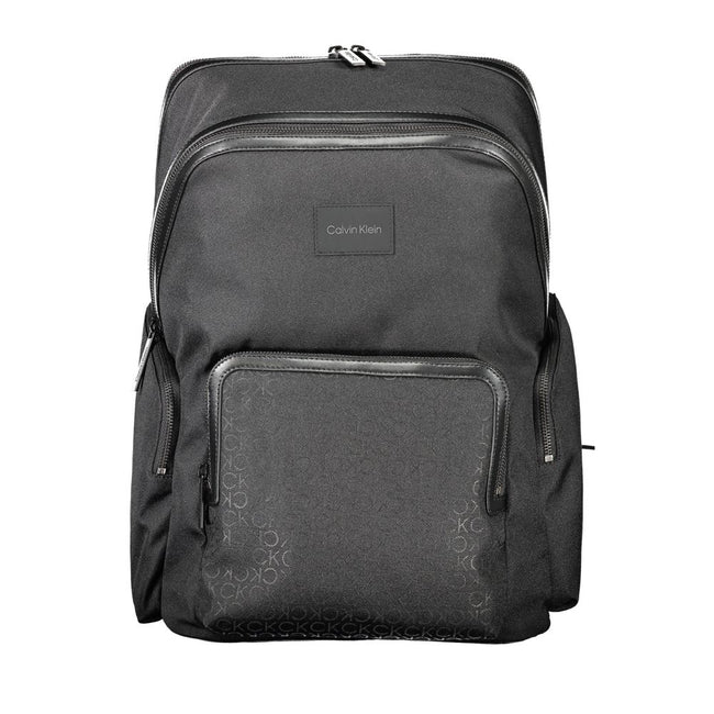 Black Polyester BackpackBACKPACK WITH 1 HANDLE, ADJUSTABLE SHOULDER STRAPS, 1 EXTERNAL POCKET, 2 EXTERNAL SIDE POCKETS, 1 LAPTOP COMPARTMENT, ANOTHER COMPARTMENT, 3 INTERNAL POCKETS, INTERNAL PEN HOLDER SPACES, CONTRASTING DETAILS, ZIP CLOSURE, LOGO, 95%