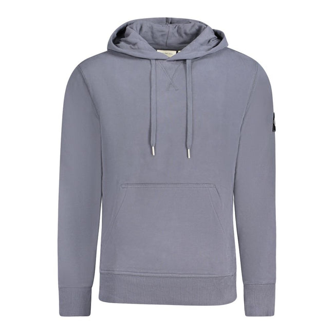 Blue Cotton Men SweaterElevate your wardrobe with the Calvin Klein essence of laid-back luxury. This long-sleeved, hooded sweatshirt is a masterclass in casual-cool. Crafted with 95% regenerative cotton for an environmentally conscious touch, it features