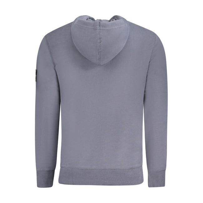 Blue Cotton Men SweaterElevate your wardrobe with the Calvin Klein essence of laid-back luxury. This long-sleeved, hooded sweatshirt is a masterclass in casual-cool. Crafted with 95% regenerative cotton for an environmentally conscious touch, it features