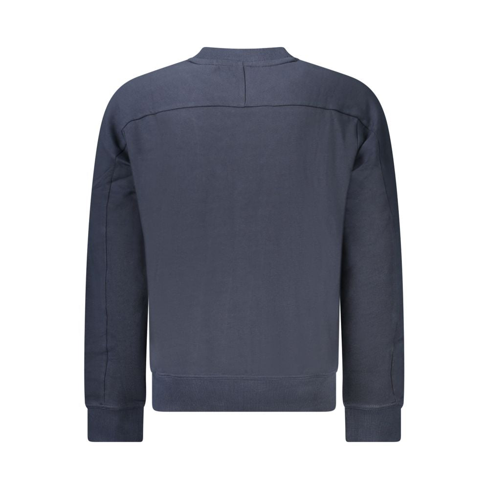 Blue Cotton Men SweaterEmbrace the epitome of cool with this Hugo Boss Long Sleeve Sweatshirt. Tailored for the trendsetters, this sleek, brushed crew neck piece will redefine your casual wardrobe. Stand out with the contrasting details and refined embroi