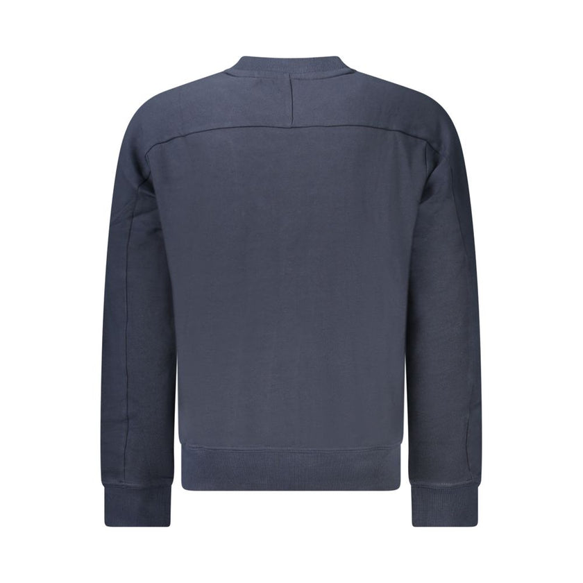 Blue Cotton Men SweaterEmbrace the epitome of cool with this Hugo Boss Long Sleeve Sweatshirt. Tailored for the trendsetters, this sleek, brushed crew neck piece will redefine your casual wardrobe. Stand out with the contrasting details and refined embroi