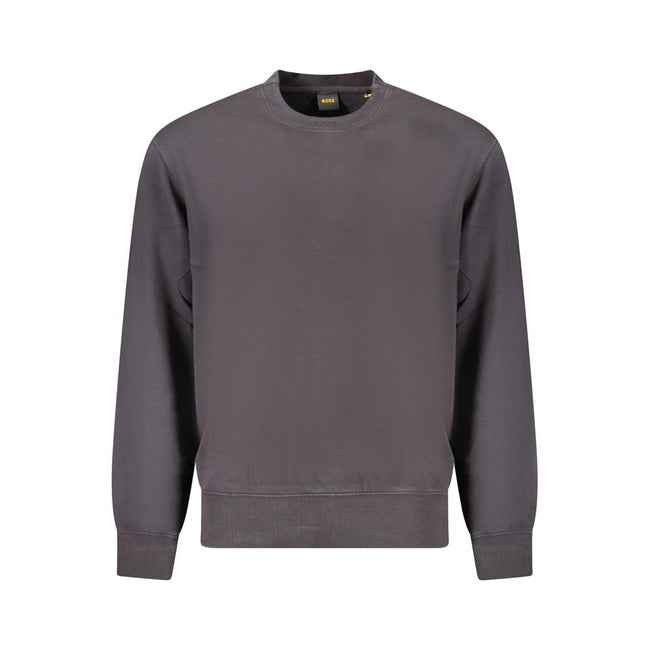 Black Cotton Men SweaterExperience the epitome of sleek sophistication with this Hugo Boss sweatshirt, crafted to perfection with organic cotton. This black, long-sleeve piece blends casual comfort with a brushed texture for an upscale loungewear vibe. Ad