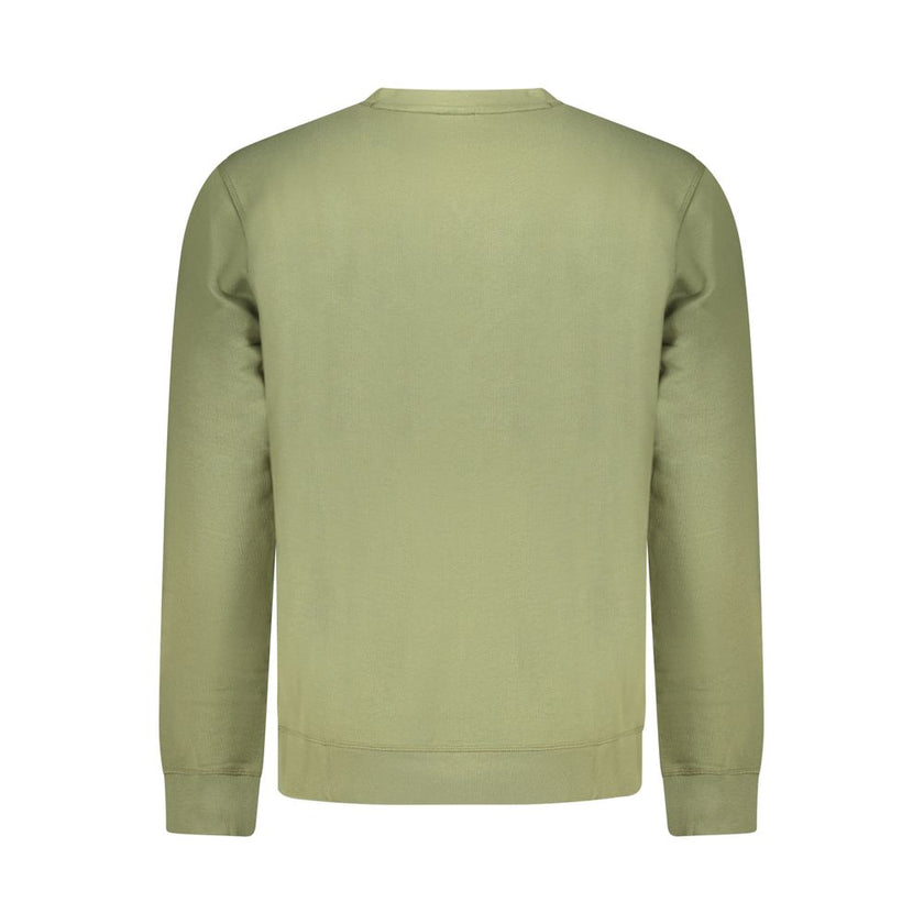 Green Cotton Men SweaterExperience the fusion of comfort and luxury with the Hugo Boss Long Sleeve Sweatshirt. This brushed crew neck piece is the epitome of effortless style, boasting an embroidered logo that instantly elevates your look. Ideal for those