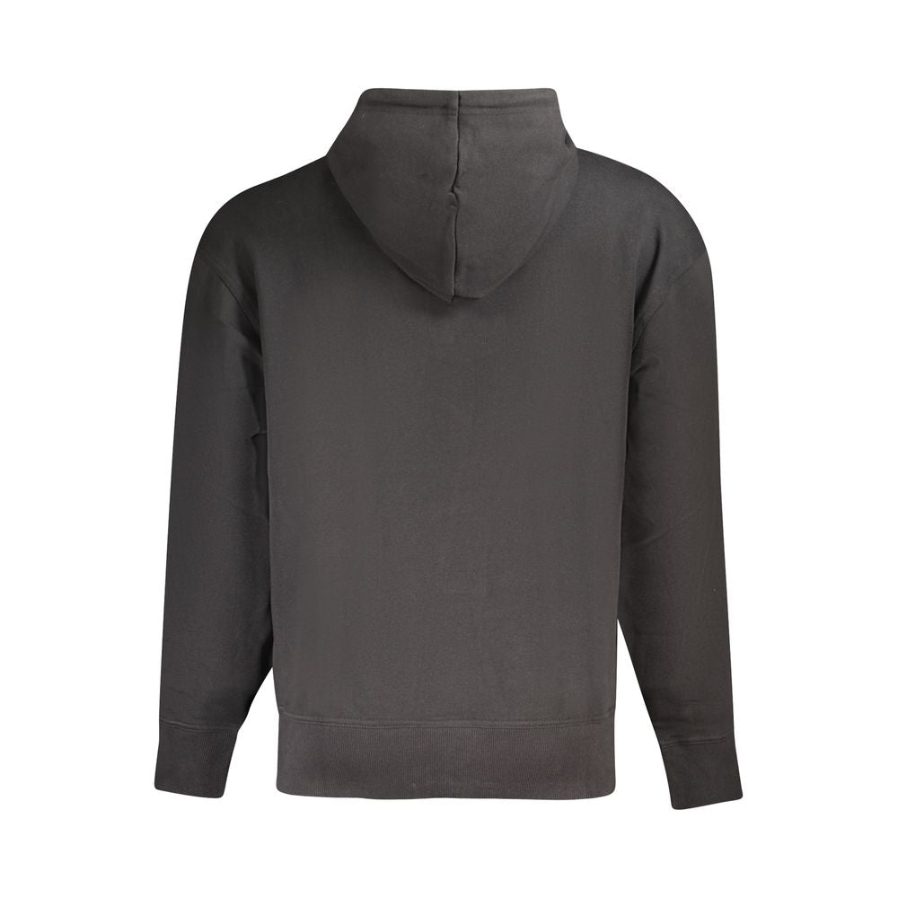Black Cotton Men SweaterExperience the epitome of casual luxury with Hugo Boss’s masterfully crafted hoodie. This long-sleeved hooded sweatshirt showcases the perfect balance of comfort and style, featuring a soft brushed interior that’s perfect for those