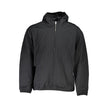 Black Cotton Men's JacketIntroducing the sleek and versatile Calvin Klein sports jacket – the ultimate fusion of functionality and style. Crafted for those who dare to stand out, this black jacket boasts long sleeves, a practical hood, and a smart zip clo