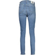 Blue Cotton Women JeansElevate your denim collection with these immaculately crafted Calvin Klein skinny jeans. A seamless blend of sustainability and style, these jeans pride themselves on their eco-friendly twist, featuring 20% recycled cotton. The clas