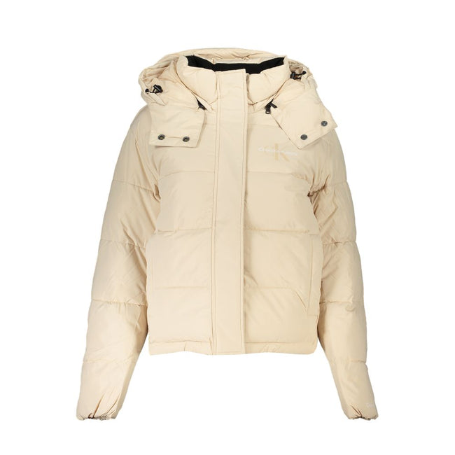 Beige Polyester Jackets & CoatLONG SLEEVED JACKET WITH REMOVABLE HOOD, 2 EXTERNAL POCKETS, ZIP AND BUTTONS, PRINT, LOGO, 50% RECYCLED POLYESTERBeige Polyester Jackets & Coat${tagsCalvin KleinAulae Beige Polyester Jackets & Coat Calvin KleinAulae Beige Pol
