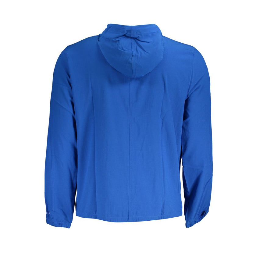 Blue Polyester Men's Sport JacketEmbrace the blend of performance and style with the Calvin Klein Sports Jacket. Tailored for the modern man who demands both functionality and fashion, this jacket features a sleek hood, dual pockets, and an unmissable Cal