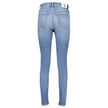 Blue Cotton Women JeansRevamp your denim collection with the unmistakable class of Calvin Klein. Introducing the high-rise skinny jeans that are as sustainable as they are stylish. Crafted with a blend that includes 20% recycled cotton, these jeans boast