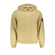 Beige Recycled Polyester Men JacketElevate your wardrobe with the unmistakable sophistication of Calvin Klein. This beige long-sleeved jacket is tailored for the fashion-forward individual. Adorned with a subtle print and the iconic logo, it offers style