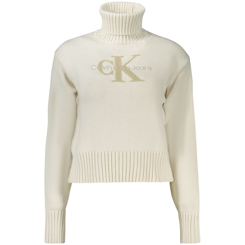 White Cotton SweaterLONG SLEEVE SWEATER, TURTLENECK, EMBROIDERY, LOGO, 50% ORGANIC COTTONWhite Cotton Sweater${tagsCalvin KleinAulae White Cotton Sweater Calvin KleinAulae White Cotton Sweater LONG SLEEVE SWEATER, TURTLENECK, EMBROIDERY, LOGO, 50% ORGANIC