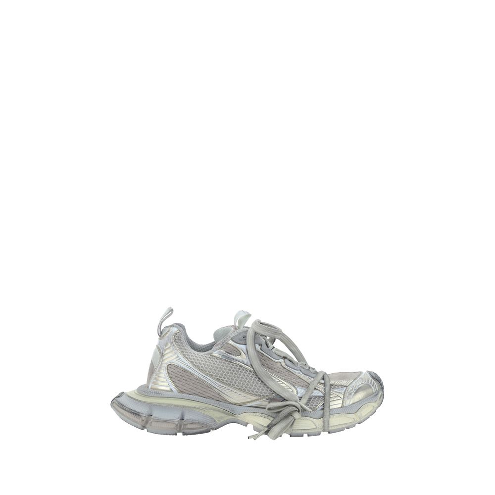 Gray Polyester Athletic Sneakers3XL Sneakers by Balenciaga, front closure via multiple laces, mesh panels made of mesh, chunky textured rubber sole at heel, logo on sole and insole, double tongue closure, logo insole, reflective details, oversize design.