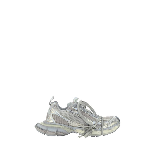 Gray Polyester Athletic Sneakers3XL Sneakers by Balenciaga, front closure via multiple laces, mesh panels made of mesh, chunky textured rubber sole at heel, logo on sole and insole, double tongue closure, logo insole, reflective details, oversize design.