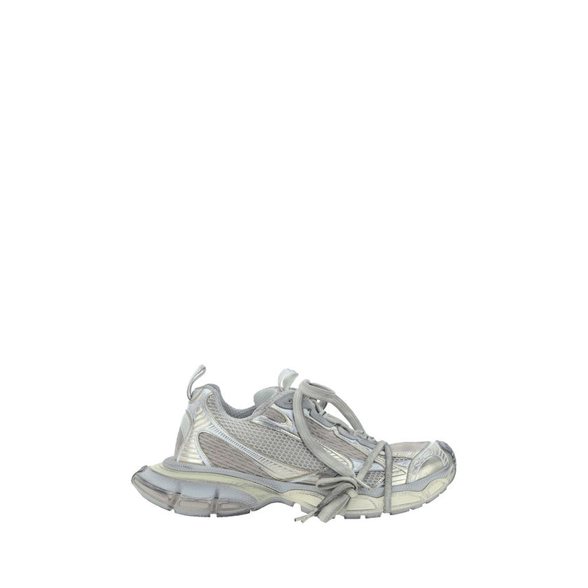 Gray Polyester Athletic Sneakers3XL Sneakers by Balenciaga, front closure via multiple laces, mesh panels made of mesh, chunky textured rubber sole at heel, logo on sole and insole, double tongue closure, logo insole, reflective details, oversize design.