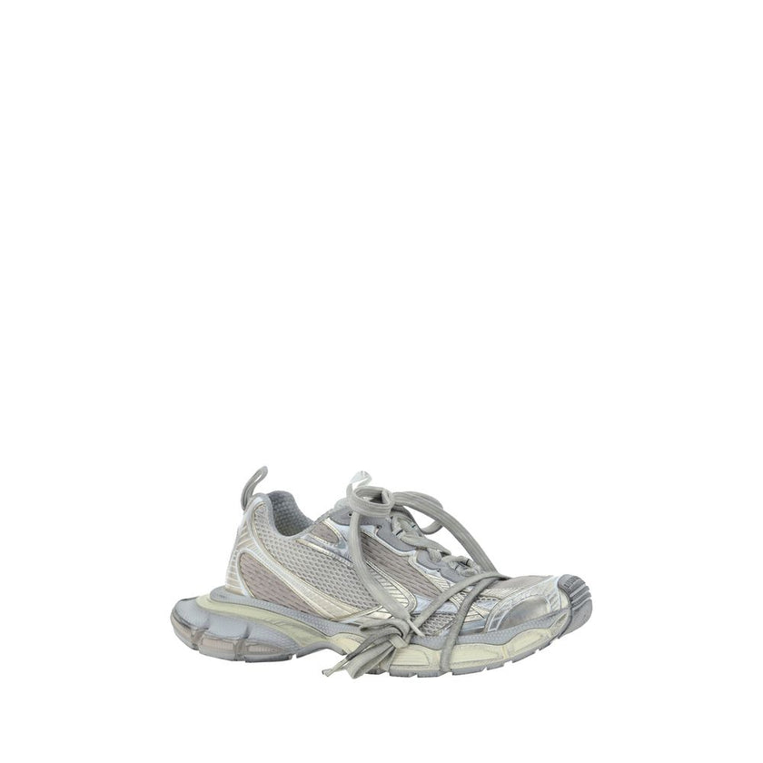 Gray Polyester Athletic Sneakers3XL Sneakers by Balenciaga, front closure via multiple laces, mesh panels made of mesh, chunky textured rubber sole at heel, logo on sole and insole, double tongue closure, logo insole, reflective details, oversize design.