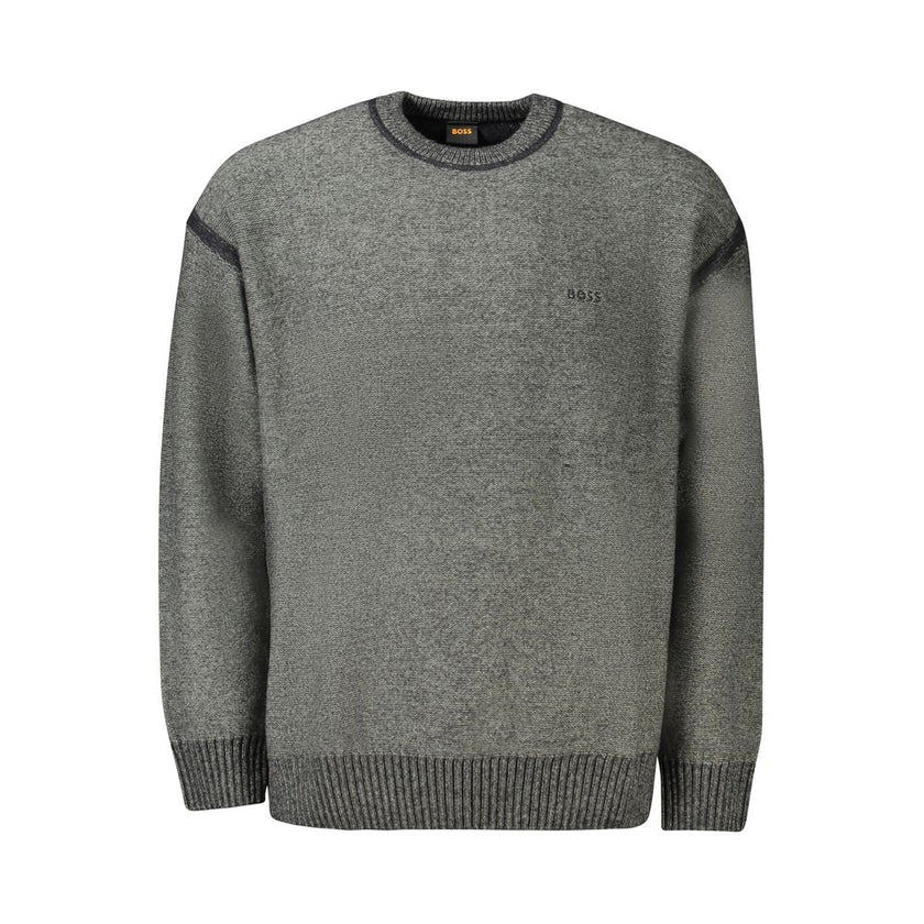 Gray Wool SweaterLONG SLEEVE SWEATER, CREW NECK, CONTRASTING DETAILS, EMBROIDERY, LOGOGray Wool Sweater${tagsHugo BossAulae Gray Wool Sweater Hugo BossAulae Gray Wool Sweater LONG SLEEVE SWEATER, CREW NECK, CONTRASTING DETAILS, EMBROIDERY, LOGO 1102961380