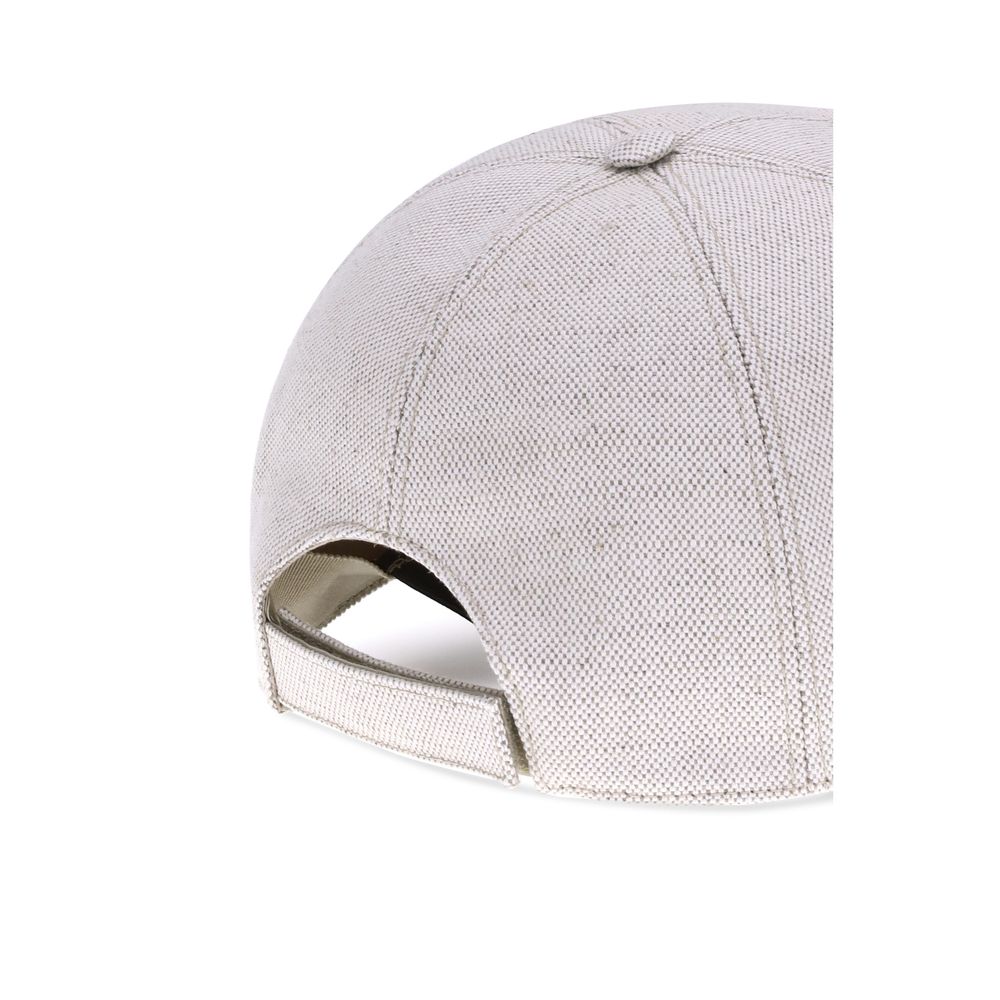 Beige Cotton Cap (Baseball Hat)Cotton Baseball Hat by Prada features an adjustable back closure for a perfect fit. The iconic embroidered monogram stands out on the front, giving a distinctive and refined touch to the classic design. A versatile and styli