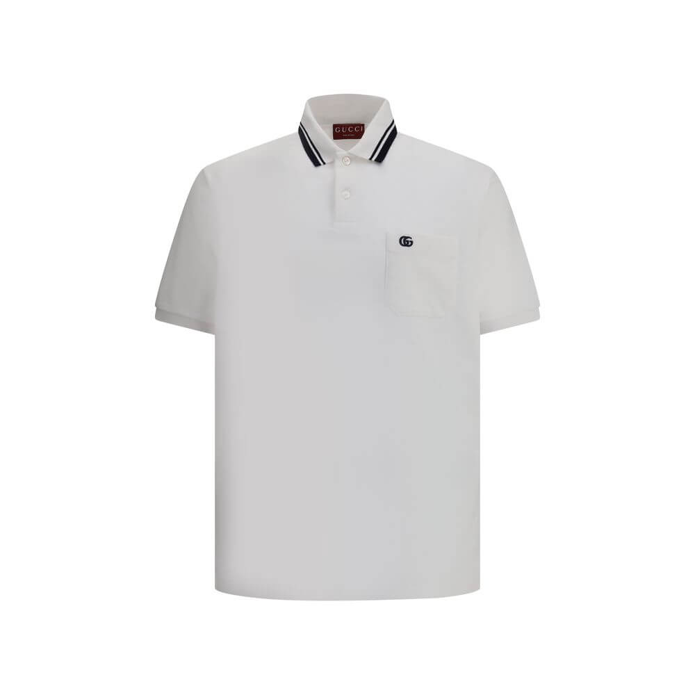 Logoed Polo ShirtCotton Polo Shirt by Gucci, perfect for a casual yet detail-oriented style. It features a classic collar with contrasting piping, buttons on the front and a logoed welt pocket applied to the chest. Side slits provide added comfort and fre