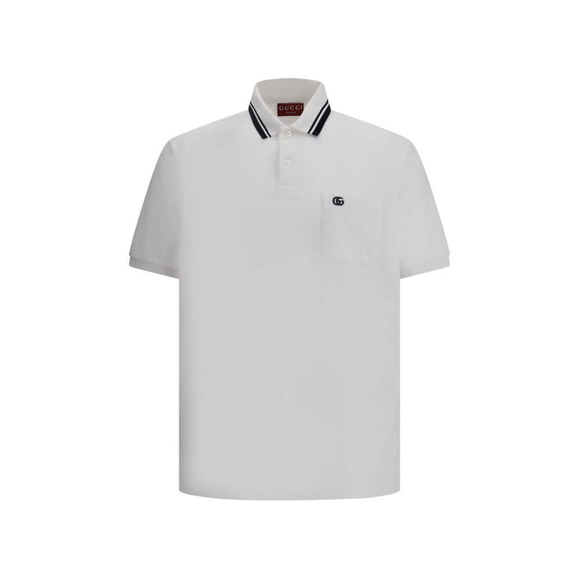 Logoed Polo ShirtCotton Polo Shirt by Gucci, perfect for a casual yet detail-oriented style. It features a classic collar with contrasting piping, buttons on the front and a logoed welt pocket applied to the chest. Side slits provide added comfort and fre
