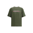 Logoed T-ShirtCotton T-Shirt by Gucci with an essential and recognizable design. Featuring a classic ribbed crew neck, it features the iconic contrasting monogram printed on the front, a distinctive detail that enhances the garment with a touch of timeles
