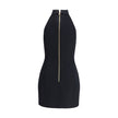 Black Fleece Wool Casual DressBalmain’s Sleeveless Short Dress is a garment with a structured cut and strong elegance. Featuring a classic collar and embossed buttons reminiscent of the house’s iconic style, it has two welt pockets on the front that add a