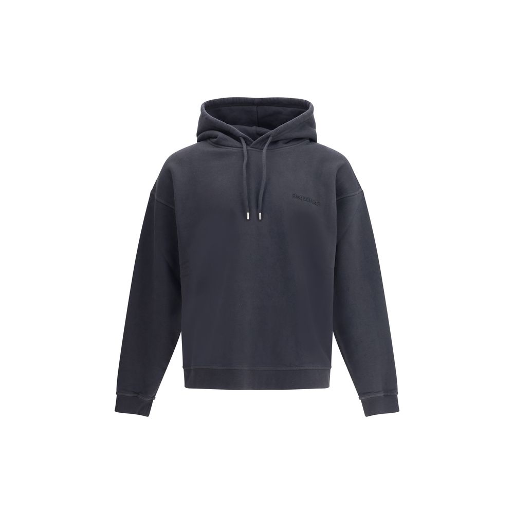 Black Cotton SweatshirtDsquared2’s Hoodie is a casual piece with a refined, modern style. The adjustable drawstring hood ensures a customizable fit, while the ribbed hem and cuffs offer a stylish finish and optimal comfort. The brand’s iconic embossed, to