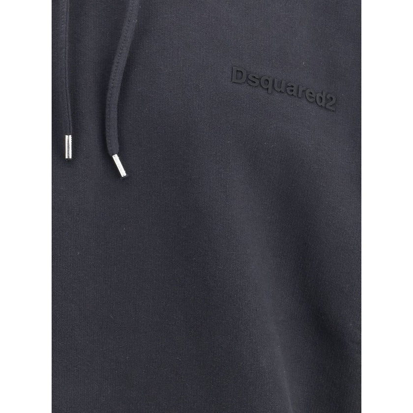 Black Cotton SweatshirtDsquared2’s Hoodie is a casual piece with a refined, modern style. The adjustable drawstring hood ensures a customizable fit, while the ribbed hem and cuffs offer a stylish finish and optimal comfort. The brand’s iconic embossed, to