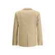 Beige Cotton BlazerGucci’s GG jacquard blazer is an elegant and distinctive piece made of jacquard fabric with the iconic GG pattern. Fully lined, it features a single-breasted button closure, notch lapels, a chest pocket and two front pockets. A perfect