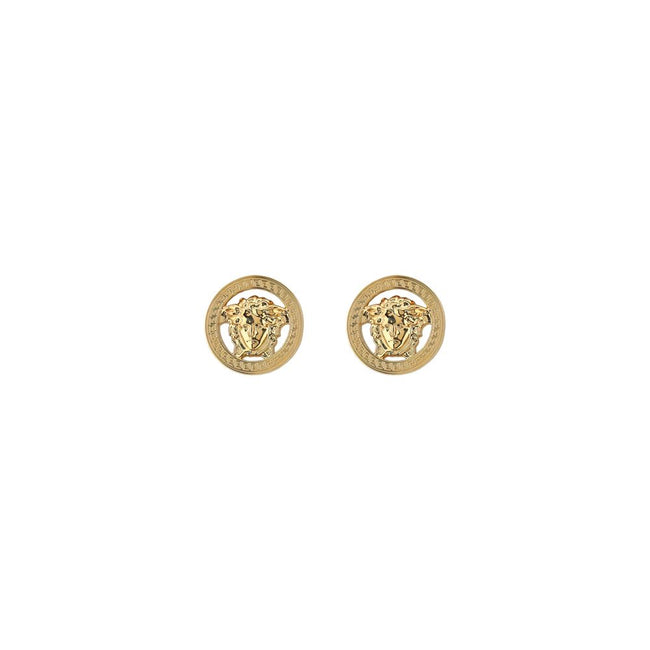 Gold Brass EarringsMedusa Earrings by Versace, classic butterfly back closure, design with iconic gold-plated Medusa head. Season: AW25 Composition: 100% Brass MADE IN ITALYGold Brass Earrings${tagsVersaceAulae Gold Brass Earrings VersaceAulae Gold Brass