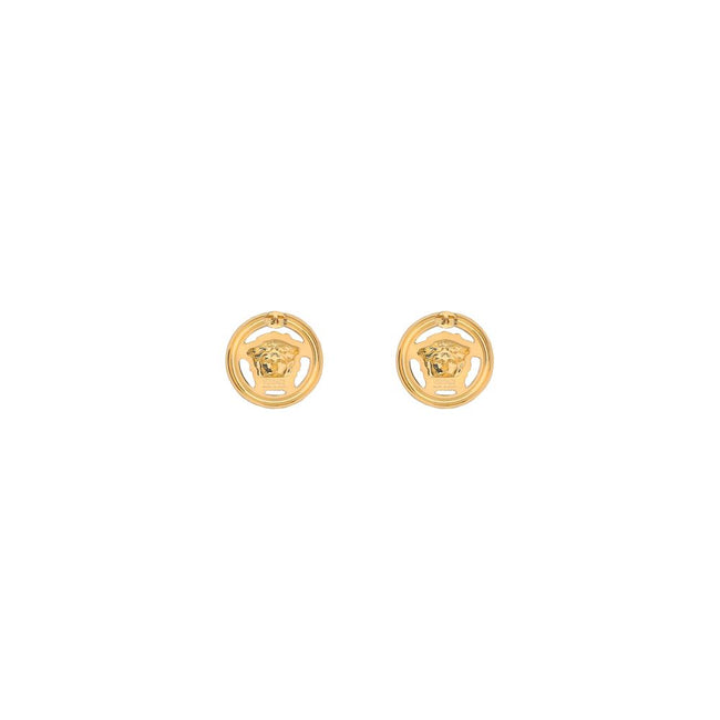 Gold Brass EarringsMedusa Earrings by Versace, classic butterfly back closure, design with iconic gold-plated Medusa head. Season: AW25 Composition: 100% Brass MADE IN ITALYGold Brass Earrings${tagsVersaceAulae Gold Brass Earrings VersaceAulae Gold Brass