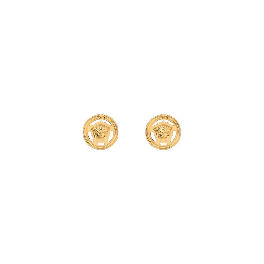 Gold Brass EarringsMedusa Earrings by Versace, classic butterfly back closure, design with iconic gold-plated Medusa head. Season: AW25 Composition: 100% Brass MADE IN ITALYGold Brass Earrings${tagsVersaceAulae Gold Brass Earrings VersaceAulae Gold Brass