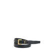 Black Calf Leather Bos Taurus Thin BeltSaint Laurent’s Cassandre slim Belt is a refined, minimalist accessory made of high-quality smooth leather. The closure is entrusted to a discreet brass buckle, while the YSL logo, placed on the side, adds an iconic