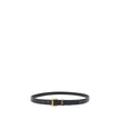 Black Calf Leather Bos Taurus Thin BeltSaint Laurent’s Cassandre slim Belt is a refined, minimalist accessory made of high-quality smooth leather. The closure is entrusted to a discreet brass buckle, while the YSL logo, placed on the side, adds an iconic