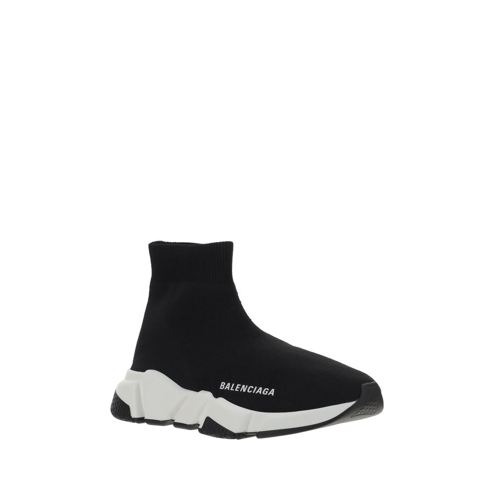 Black Polyester Athletic SneakersSpeed Sneakers by Balenciaga, featuring an elongated toe, a ribbed ankle detail, a sock design, a logo to the side and a textured sole. Season: AW25 Composition: 92% Polyester 8% Elastane MADE IN ITALYBlack Polyester Athle