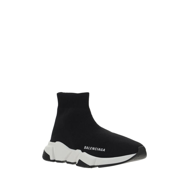 Black Polyester Athletic SneakersSpeed Sneakers by Balenciaga, featuring an elongated toe, a ribbed ankle detail, a sock design, a logo to the side and a textured sole. Season: AW25 Composition: 92% Polyester 8% Elastane MADE IN ITALYBlack Polyester Athle