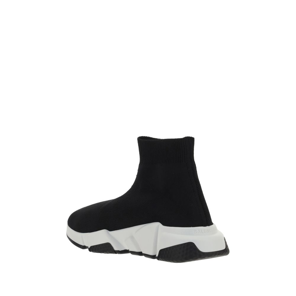 Black Polyester Athletic SneakersSpeed Sneakers by Balenciaga, featuring an elongated toe, a ribbed ankle detail, a sock design, a logo to the side and a textured sole. Season: AW25 Composition: 92% Polyester 8% Elastane MADE IN ITALYBlack Polyester Athle