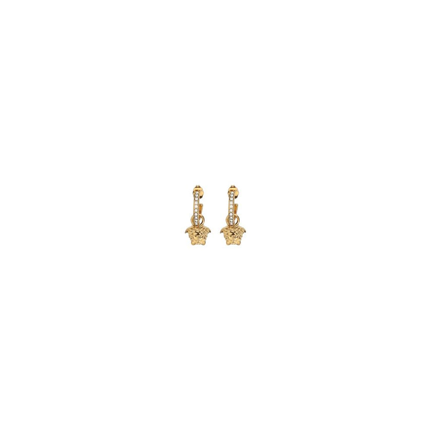 Gold Metal EarringsEarrings by Versace, pendant design, classic butterfly back closure, pendant with iconic gold-plated Medusa head. Season: AW25 Composition: 100% Metal Metallic Metallised MADE IN ITALYGold Metal Earrings${tagsVersaceAulae Earrings Versa