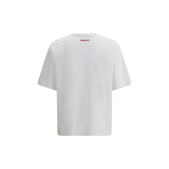 White Cotton T-ShirtDsquared2’s T-Shirt is a casual piece with a strong character, made from cotton and finished with a classic ribbed crew neck. The contrasting Obsessed2 print stands out on the front and the iconic signature on the back adds a graphic a