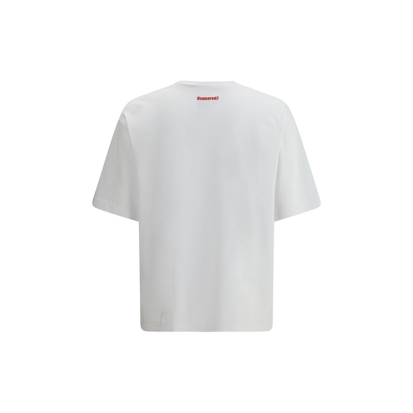 White Cotton T-ShirtDsquared2’s T-Shirt is a casual piece with a strong character, made from cotton and finished with a classic ribbed crew neck. The contrasting Obsessed2 print stands out on the front and the iconic signature on the back adds a graphic a