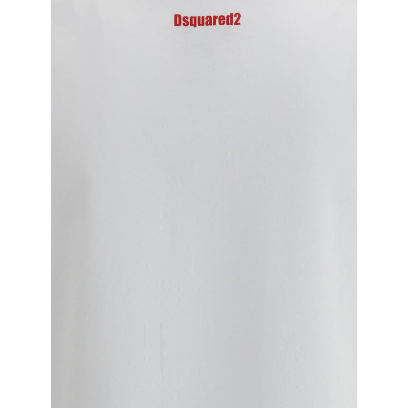 White Cotton T-ShirtDsquared2’s T-Shirt is a casual piece with a strong character, made from cotton and finished with a classic ribbed crew neck. The contrasting Obsessed2 print stands out on the front and the iconic signature on the back adds a graphic a