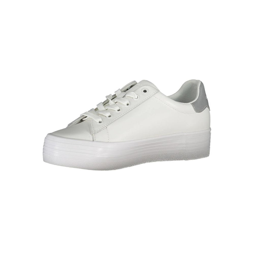 White Polyester Sneakersports shoe with laces, contrasting details, print, logo, 100% recycled polyesterWhite Polyester Sneaker${tagsCalvin KleinAulae White Polyester Sneaker Calvin KleinAulae White Polyester Sneaker sports shoe with laces, contrasting de