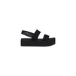 Black Organic Cotton Platform SandalsBrand: Calvin Klein Jeans Gender: Women Type: Sandals Season: Spring/Summer Color: black Fastening: buckle/bow Article code: YW0YW01788 Composition: 60% Organic Cotton Material: Fabric upper synthetic sole Size on Tag: