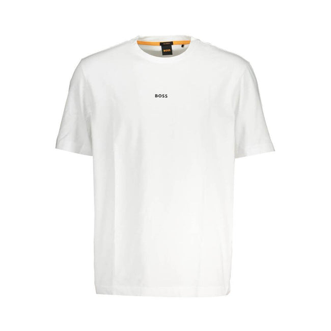 White Cotton T-ShirtSHORT SLEEVE T-SHIRT, RELAXED FIT, CREW NECK, APPLICATION, LOGO, ORGANIC COTTONWhite Cotton T-Shirt${tagsHugo BossAulae White Cotton T-Shirt Hugo BossAulae White Cotton T-Shirt SHORT SLEEVE T-SHIRT, RELAXED FIT, CREW NECK, APPLICATION,